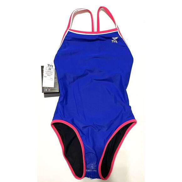 TYR HydraSpan Double Binding Reversible DiamondFit One Piece Swimsuit Black 30 S - Picture 7 of 9